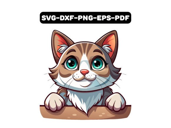 Adorable Snowshoe Cat Peeking Vector