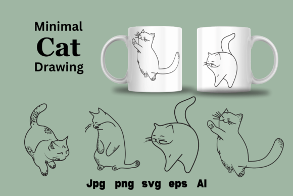 Cat Vector Minimal Cat Drawing Kitty Png