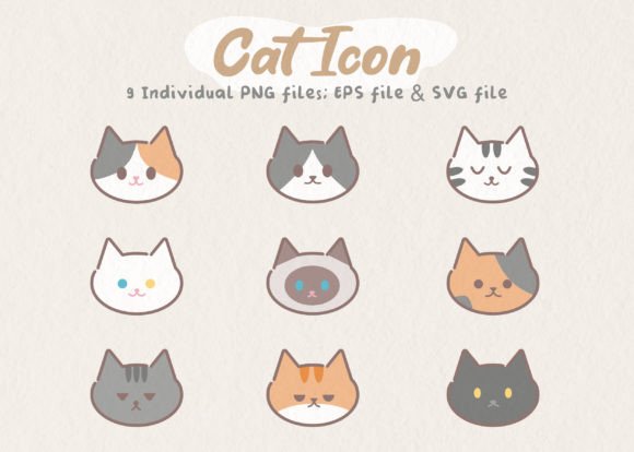 Cute Cat Icon Face Pack