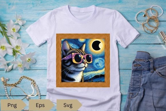 Funny Cat Wear Solar Eclipse Sunglasses