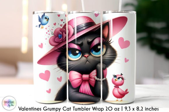 Funny Grumpy Cat Valentines Tumbler Wrap