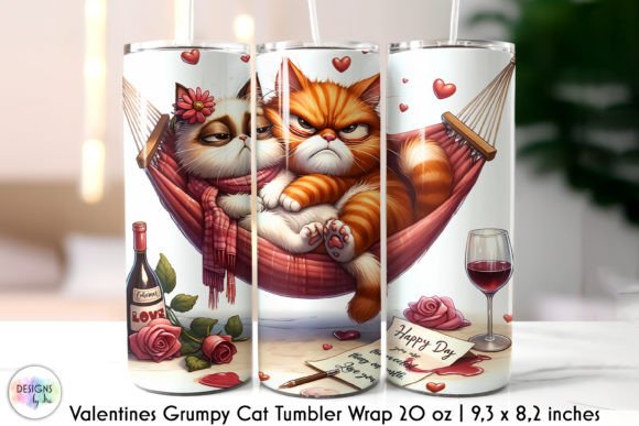 Funny Valentines Cat Tumbler Design