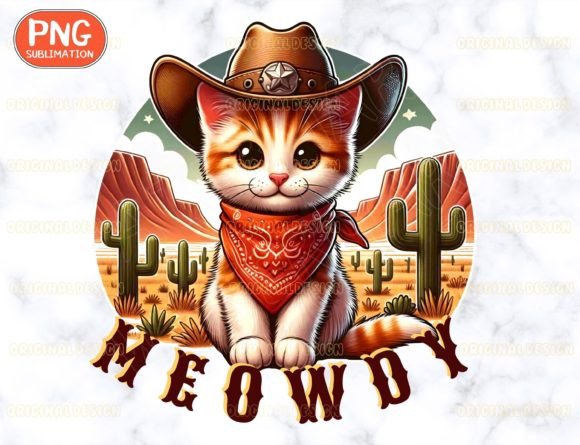 Meowdy Cat Funny Png, Howdy Meme Png