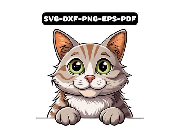 Turkish Angora Cat Peeking Vector