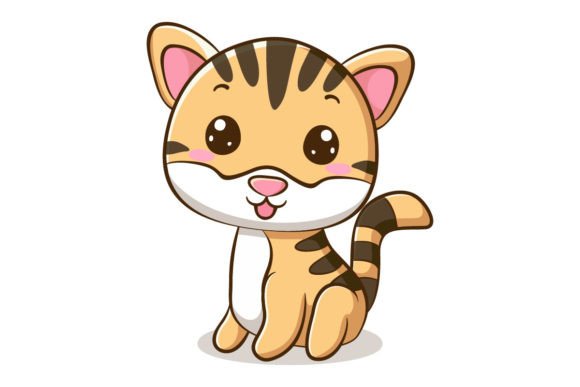 Vector Cute Cat Cartoon Character