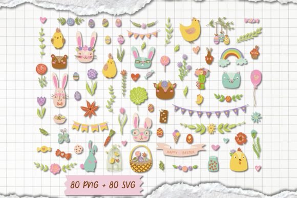 Vector Easter Clipart SVG Bundle Set